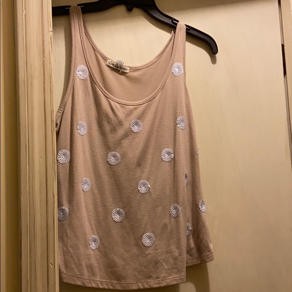 Cream color polka dot tank top